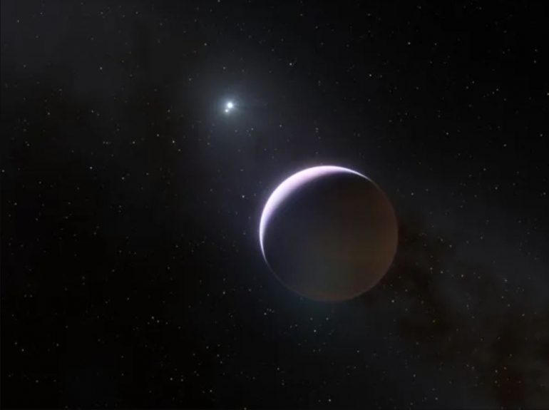 Koncept ovog umjetnika prikazuje b Centauri b koji kruži na 560 puta većoj udaljenosti od Zemlje i Sunca - orbite koja je usporediva s prosječnom udaljenosti od Sunca patuljastog planeta Sedne. Izvor: ESO/L. CalĐ§ada.