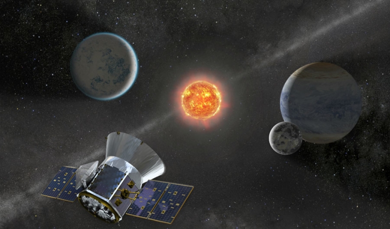Umjetnička ilustracija NASA-inog prelaznog egzoplanetarnog nadglednog satelita ili TESS-a.