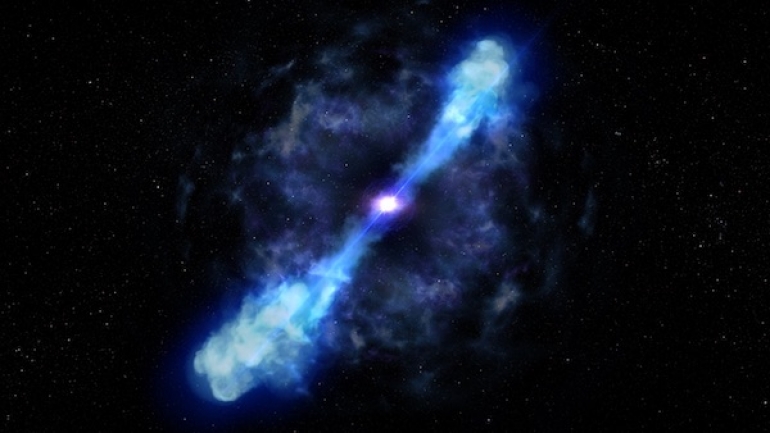 Znanstvenici su možda prvi put promatrali rođenje magnetara nakon spajanja neutronskih zvijezda. Izvor: NASA, ESA i D. Player (STScI).