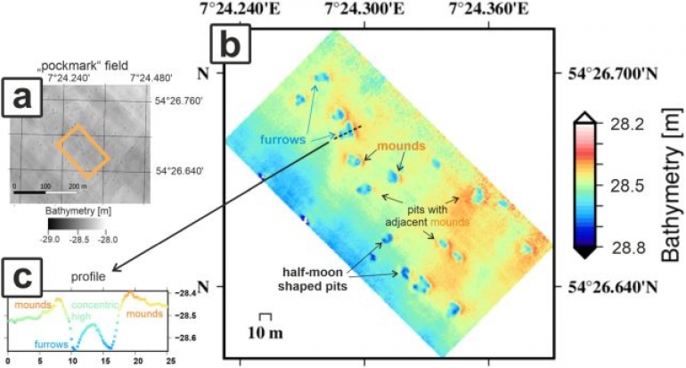 Podaci kartiranja morskog dna koji pokazuju neke od boginja. (Schneider von Deimling et al., Commun. Earth Environ ., 2023.)